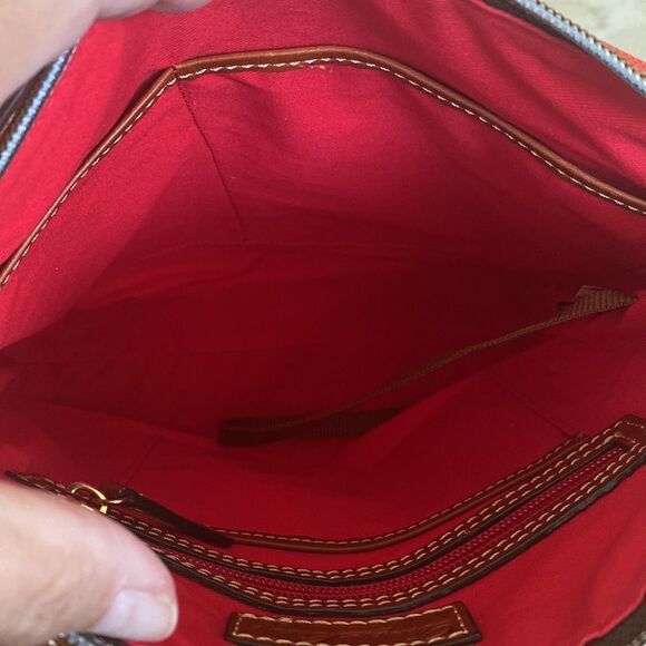 NWOT Dooney & Bourke Leather & Striped Canvas Crossbody Bag - Picture 12 of 16